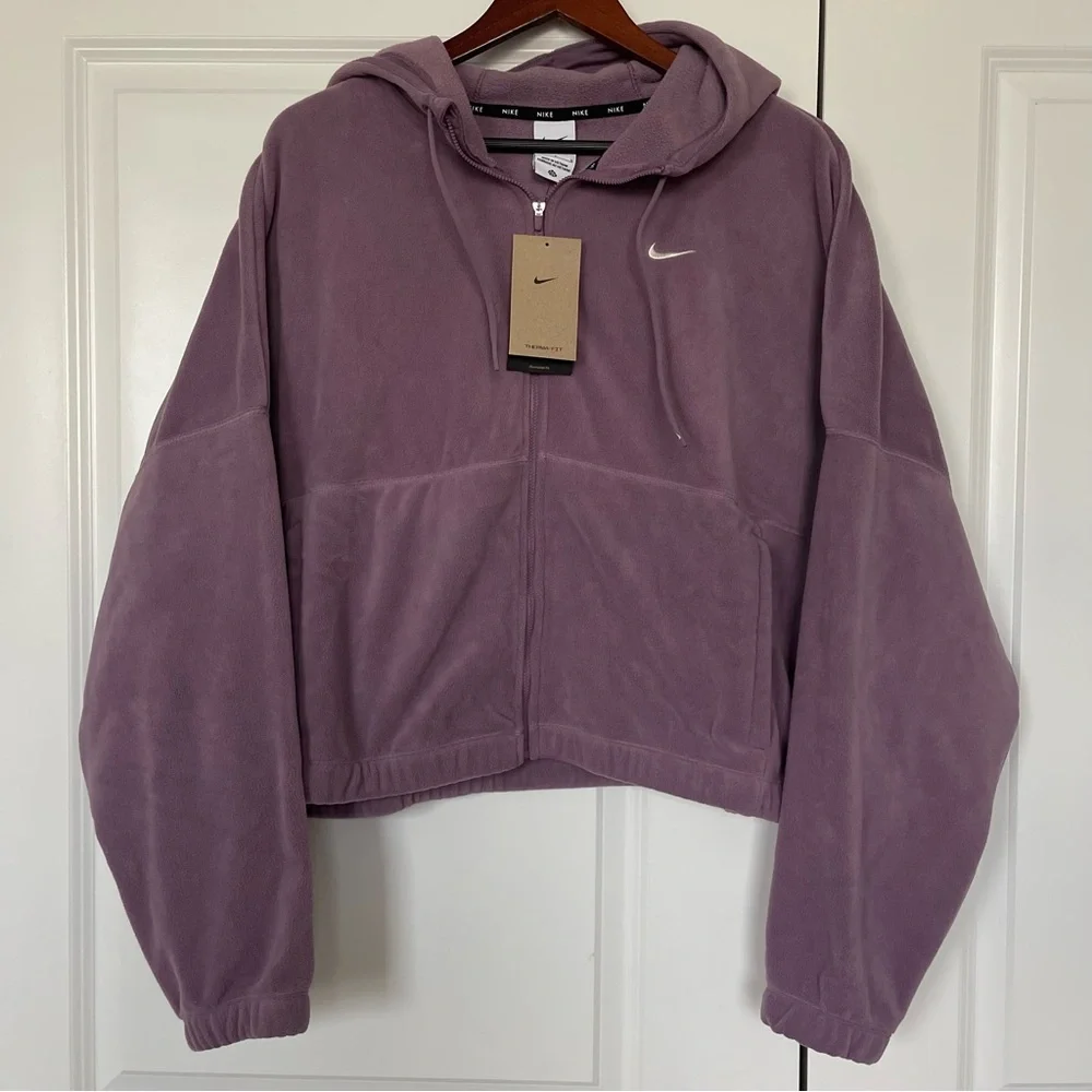 Nike Therma-Fit Women’s Oversized Full-Zip Fleece Hoodie Size Large - Picture 2 of 6
